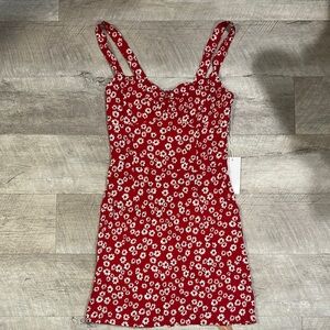 Floral Red Dress